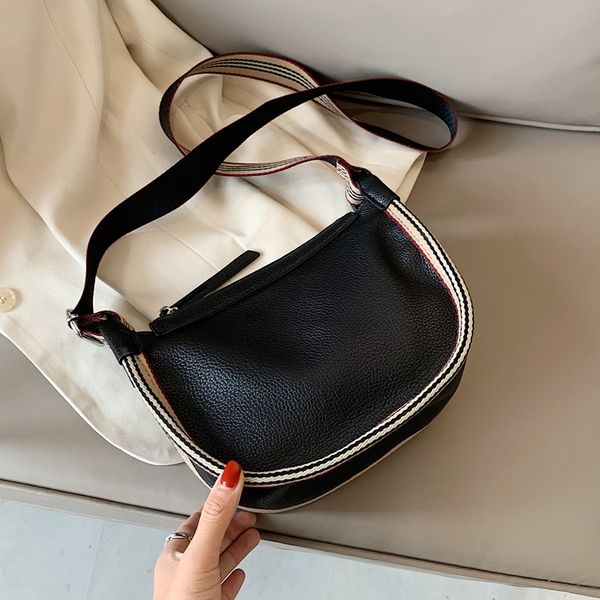 

2020 wide strap women pu leather small handbag brand designer lady's purses and handbag shoulder crossbody bags women's handbags