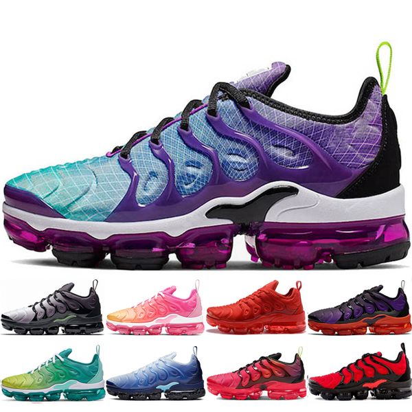 

mens womens tn plus running shoes hyper violet black white volt bumblebee light grey be true outdoor walking sneakers chaussure