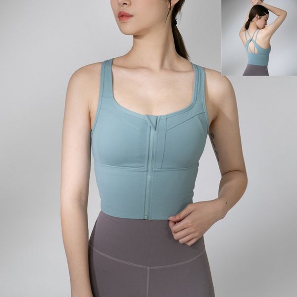 

zipper sport vest push up bra women hollow back yoga women jersey comfortable fitness gym shirt jogging running, White;red