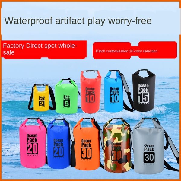 

outdoor waterproof drifting swimming mountaineering camping bag pvc mesh waterproof bucket bag