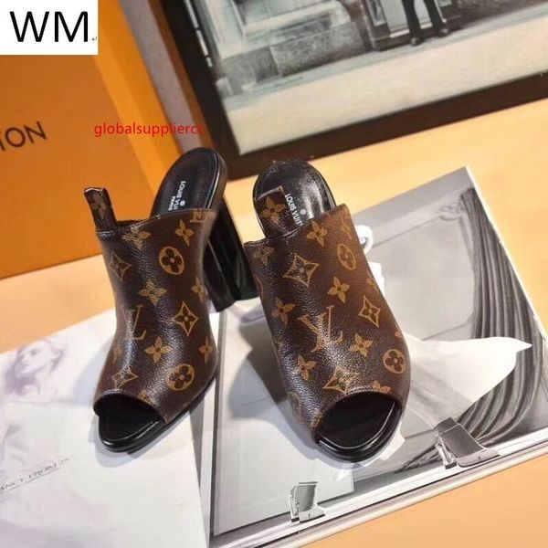 

the latest ladies fashion thick heel sandals high heels casual handmade walking tennis sandals slippers mules slides thongs, Black;green