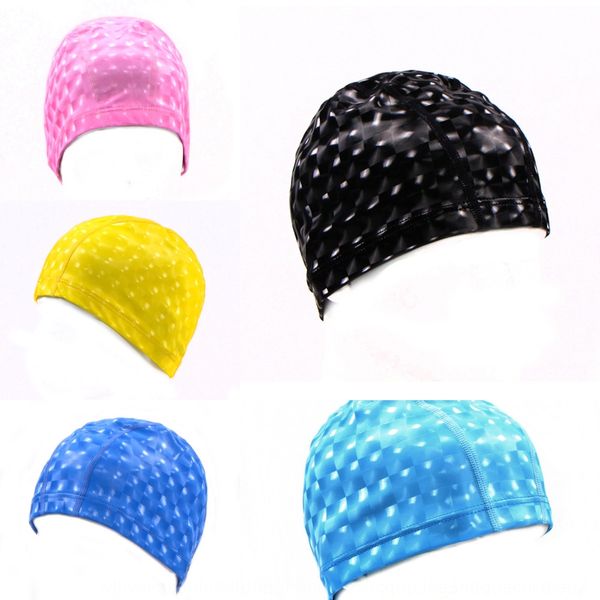 

sea po pu coating water cube waterproof breathable cat's eye women swimming cap men swimming cap 0172