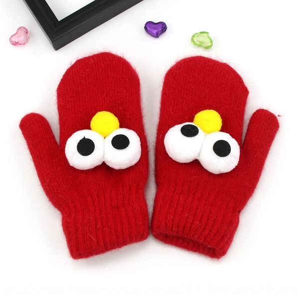 

rabbit hair cute cartoon bird children's warm bag finger full warm glovesgloves and glovesfinger baby gloves st0203, White