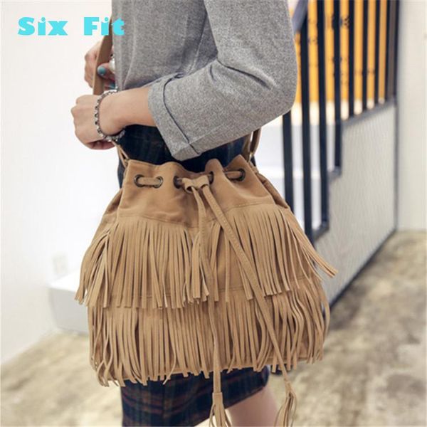 

2020 new summer beach luxury bag tassel bucket single shoulder crossbody bag women's handbags european american trend bucket