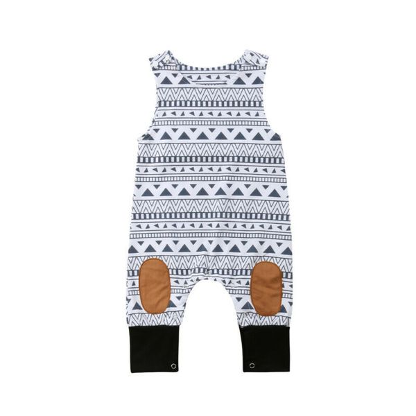

newborn baby boys girls sleeveless romper summer printed o-neck jumpsuit casual baby cotton clothes tank sunsuits 0-24m t200721, Blue