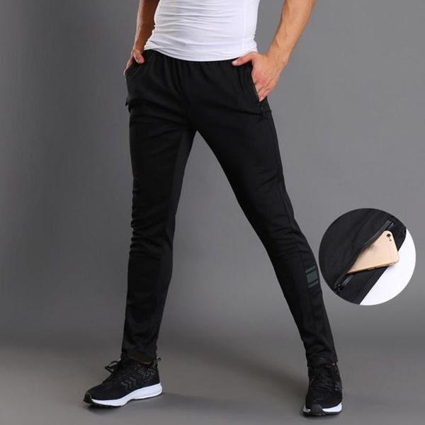 

summer men breathable elastic waist long pants running gym exercise sweatpants, Black