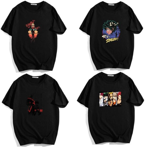 

новый аним моей boku нет героя academia tshirt косплей футболки лета tshirt хлопок с коротким рукавом tees тенниски японского костюм top, White;black