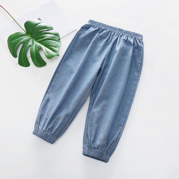 

up75a summer children's bloomers panty anti-mosquito panty anti-mosquito tencel denim girls' cotton children's ankle-length p, Blue