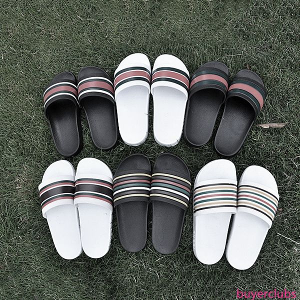 

new arrival europe brand fashion mensstriped s causal non-slip summer huaraches slippers flip flops slipper 40-45, Black;green