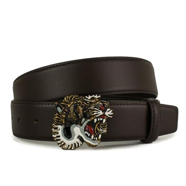 

mens woman designer belts man womens luxury belt brand letters g tiger smooth buckle belts width 3.8cm 2 color option, Black;brown