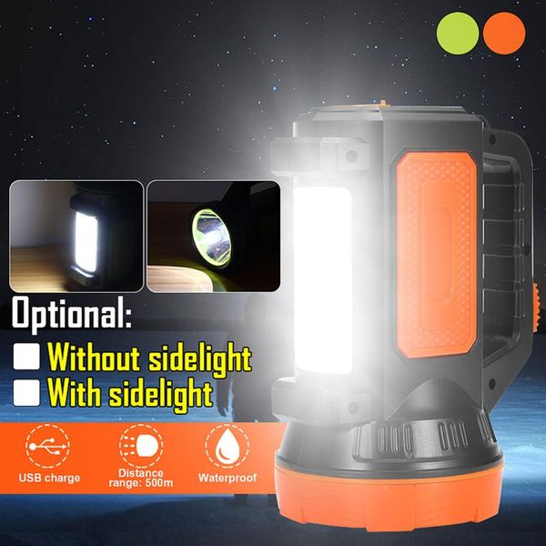 

portable lanterns 800lm handheld spotlight usb rechargeable led searchlight lantern waterproof spot lamp for camping hunting