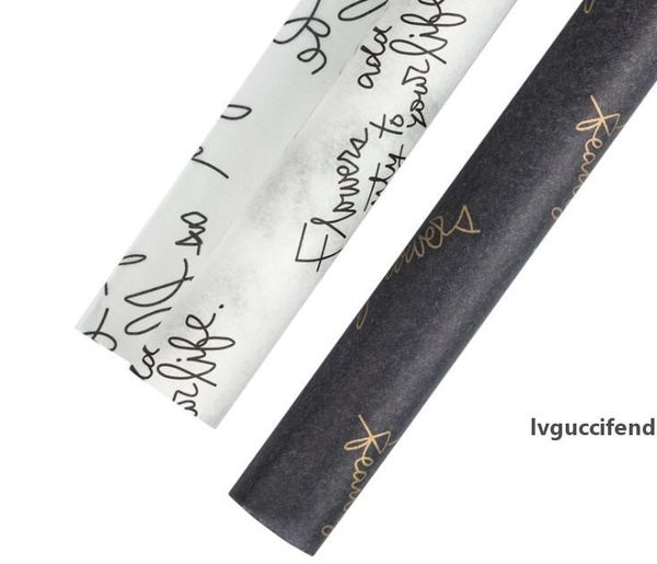 

packaging paper flowers wrapping paper wedding birthday party bouquet packaging materials gift wrapping paper black and white