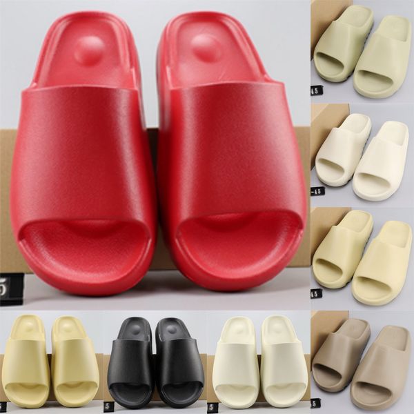 

kanye designer slides men women slippers foam runner slide resin bone desert sand triple black fashion men slides beach 36-45 12