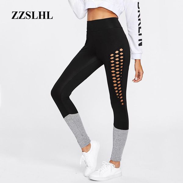 

women's leggings chrleisure summer black for women fitness elastic hole high waist ankle-length push up leggin pants