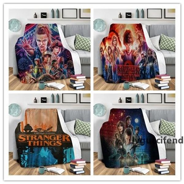 

stranger things square blankets 130*150cm warm blanket thick sherpa fleece blankets for kids warm soft children s coverlet bed sheets a07