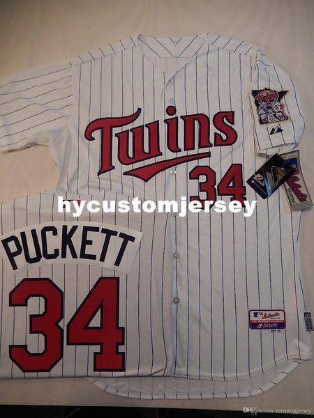 

custom majestic minnesota kirby puckett #34 game white p/s jersey new mens stitched jerseys big and tall size xs-6xl for sale, Gray