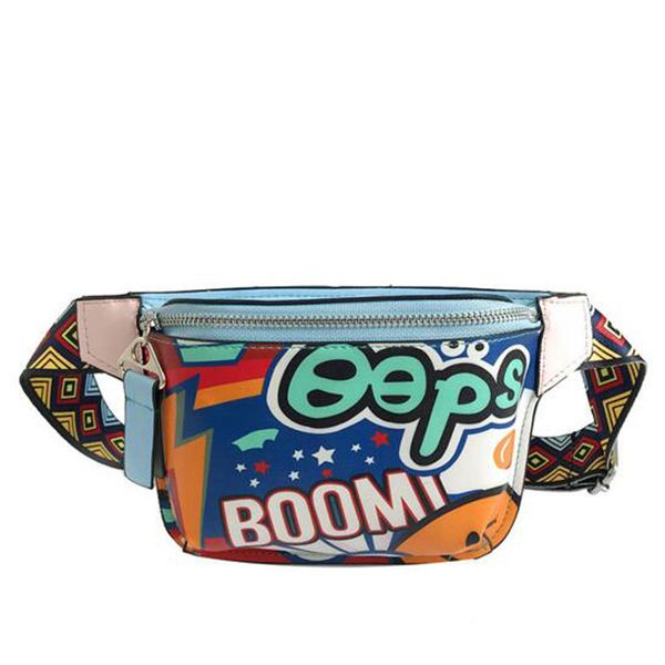 

graffiti messenger bag men women chest bag wide shoulder strap shoulder personality female waist ladies crossbody