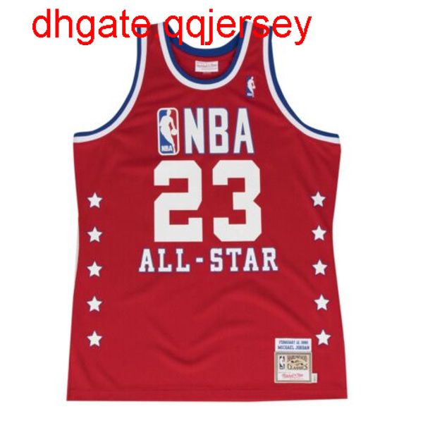 

michael jor dans mitchell & ness red 1989 all-star jersey throwbacks vest stitched basketball jerseys, Gray