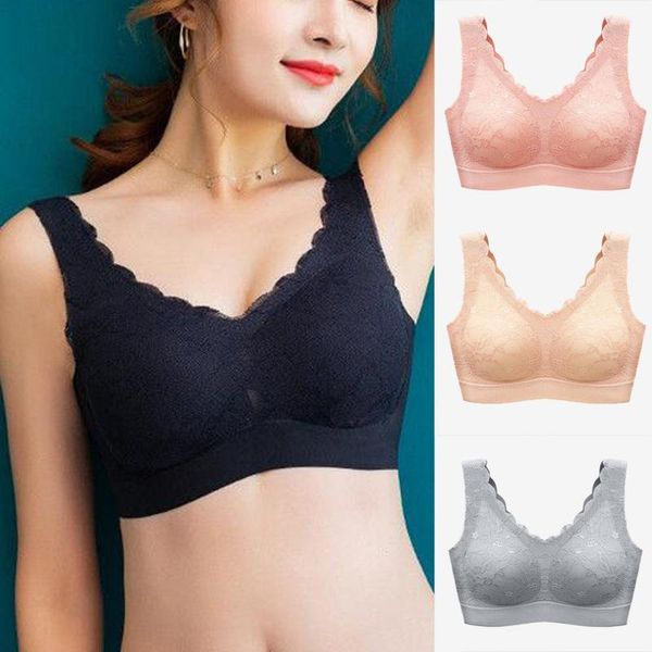 

women bralette padded bras for women transparent wireless bra lace intimates lace bralette backless brassiere crop, White;black