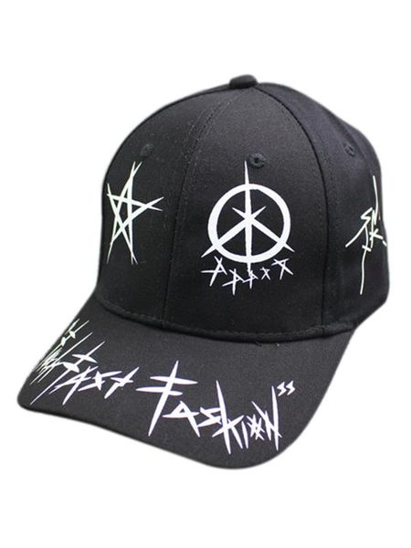 

new men and women graffiti personality cap fashion brand high street casual jogger sports fitness baseball cap, Black;white