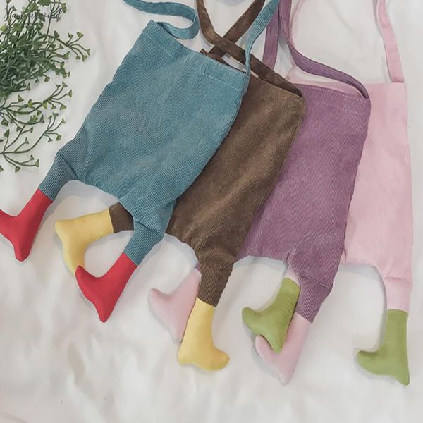

2020 corduroy design cute hit color foot women bag handbags purses ladies sling casual shoulder crossbody bags female