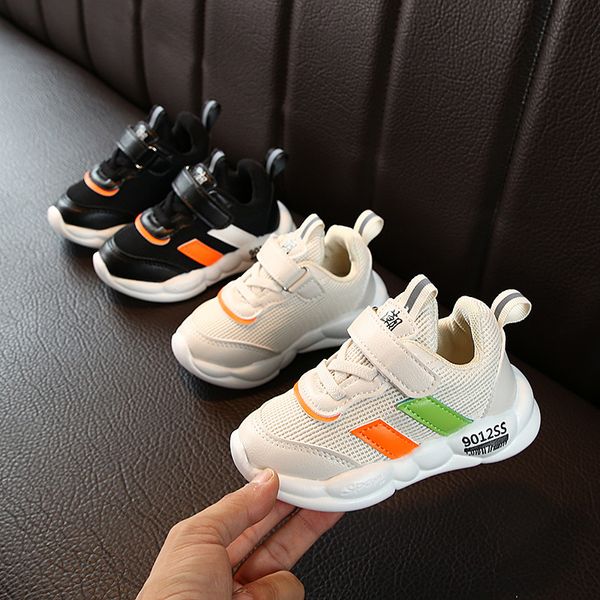 

2020 new kids sneakers мода bottom мальчиков полуботинки air mesh дышащие soft запуск комфортабельная малышей детский спортивный, Black