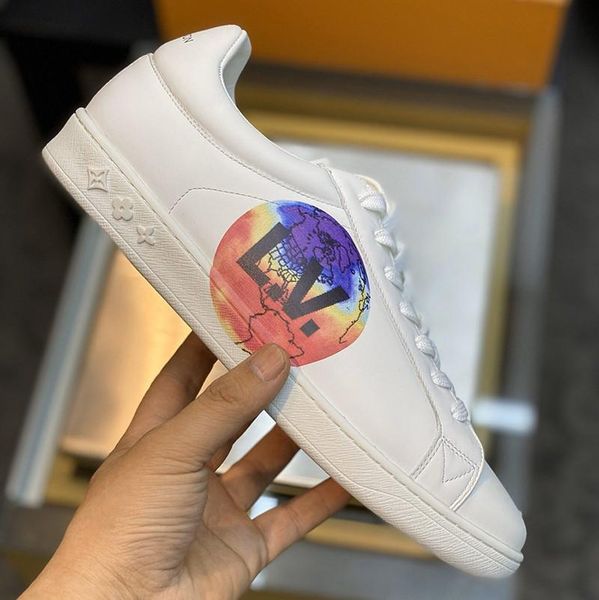 

2021-2020q limited edition luxury design mens low -fashion leather printed sneakers wild mens casual shoes mens banquet shoes size :38, Black