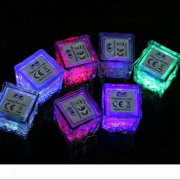 

led ice cubes lights party night light slow flashing 7 color changing led lamp crystal cube valentine's day party wedding holiday light