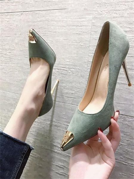 

spring and autumn new style thin and versatile french high heels, Black
