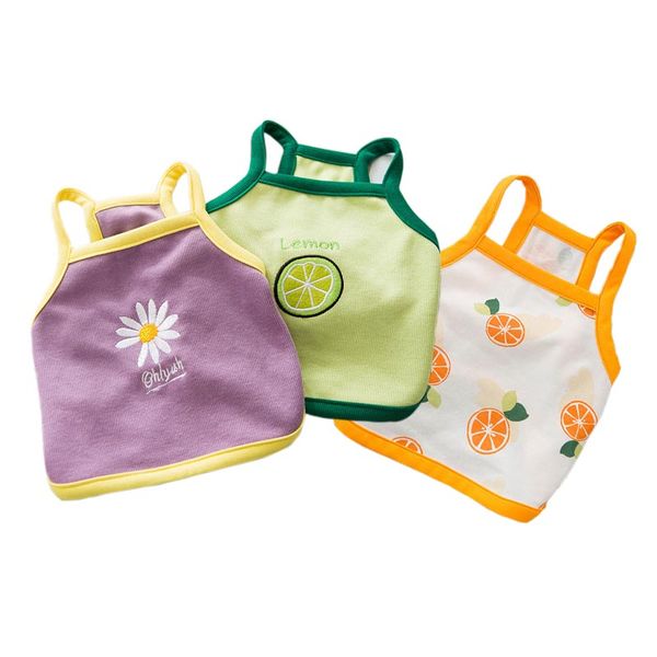 

fruit printing summer clothes for small dogs cotton chihuahua vest sleeveless t-shirt for yorkshire elasticity dog costume 20e