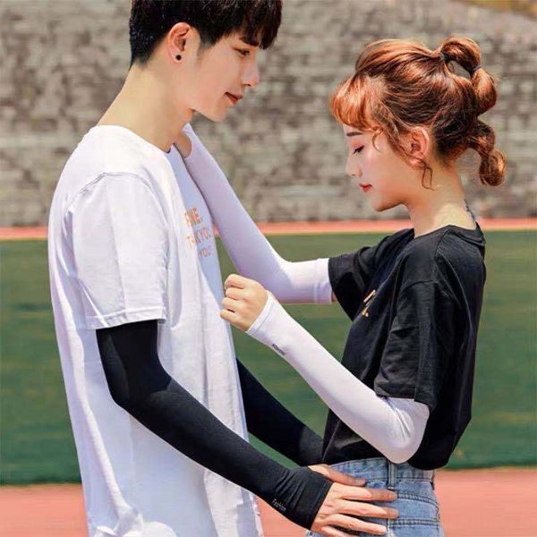 

nylon gloves and wo ice ice silk sunscreen women's sleeve outdoor gloves lengthened men's arm sleeve