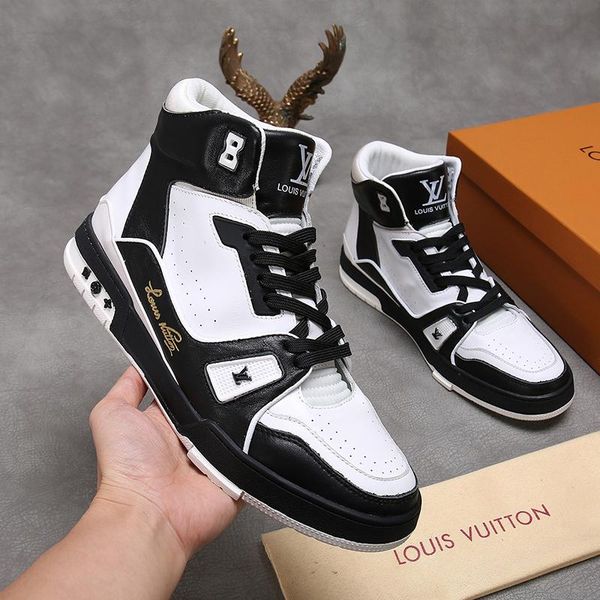 

trainer sneaker boot men 's shoes zapatillas hombre fashion design outdoor walking casual shoes sports breathable high vintage men, Black