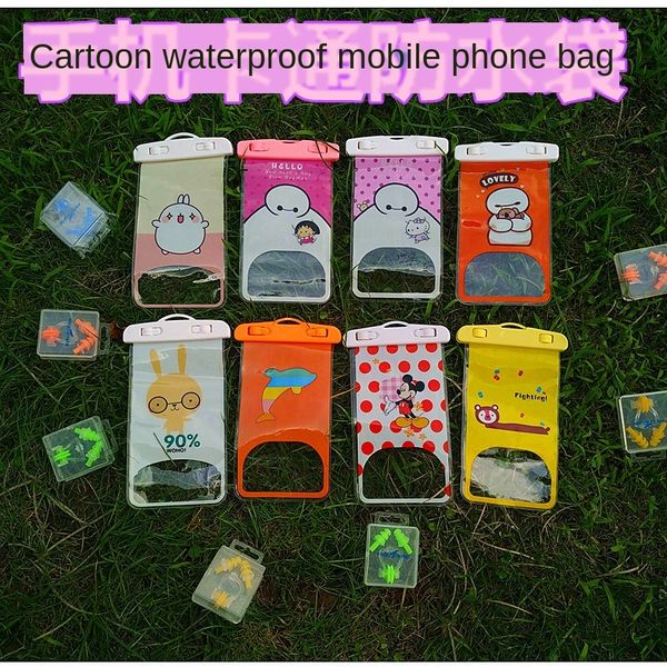 

hd touch screen transparent mobile phone cover outdoor mobile phone waterproof bag diving drifting cartoon waterproof bag