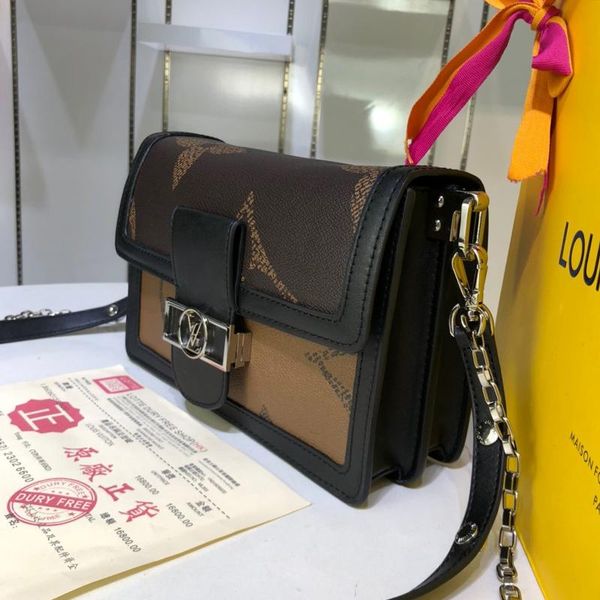 

new arrival womens bag luxury design leather shoulder bag simple style small flap crossbody bag chain lady messenger bags with origin box