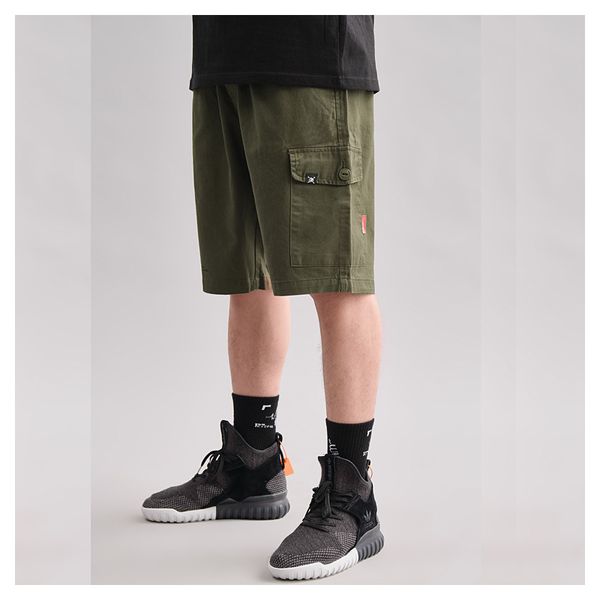 

2020 new summer shorts men's five-part pants khaki elastic sports summer pants light color simple cotton, White;black