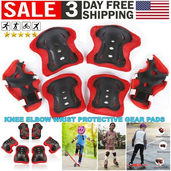 

kids knee elbow wrist pads guards protective gear for roller skate bike cycling