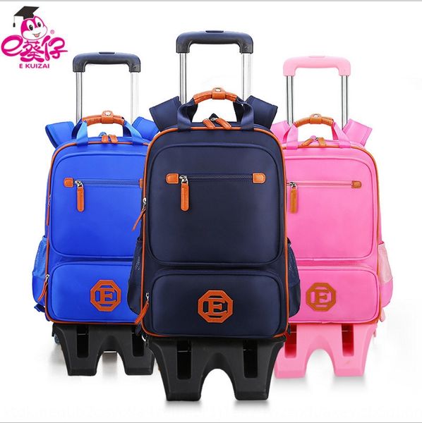 

dmonm primary school students children six-wheel pull rod schoolbag high foot climbing bag backpack stairs boys and girls load reduction bac