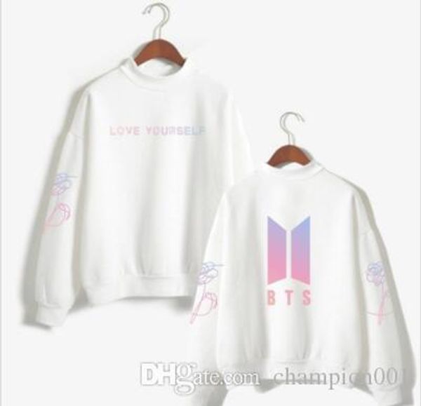 

2018 бпс люби себя kpop женщины водолазки толстовка толстовка толстовка streetwear hip-hop bangtan boys jimin одежда, Black