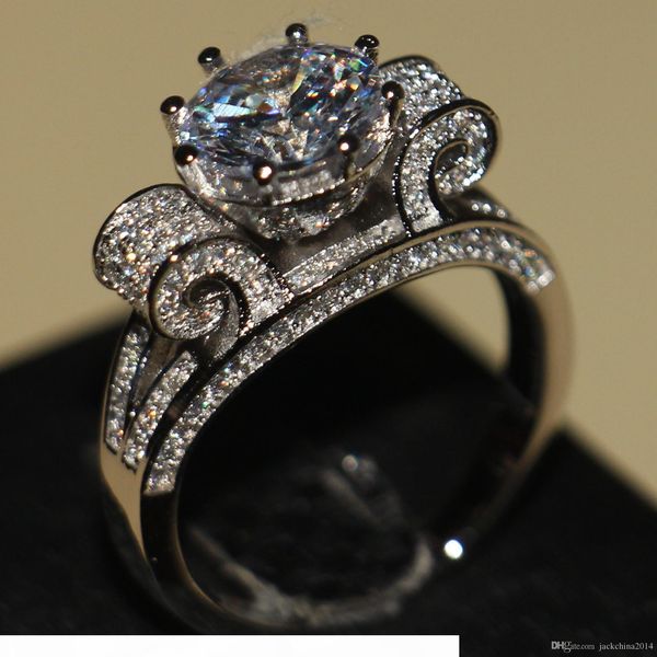 

e size 5 -11 women fashion jewelry round cut 925 sterling silver z simulated diamond cz gemstone wedding party band ring for christ, Slivery;golden