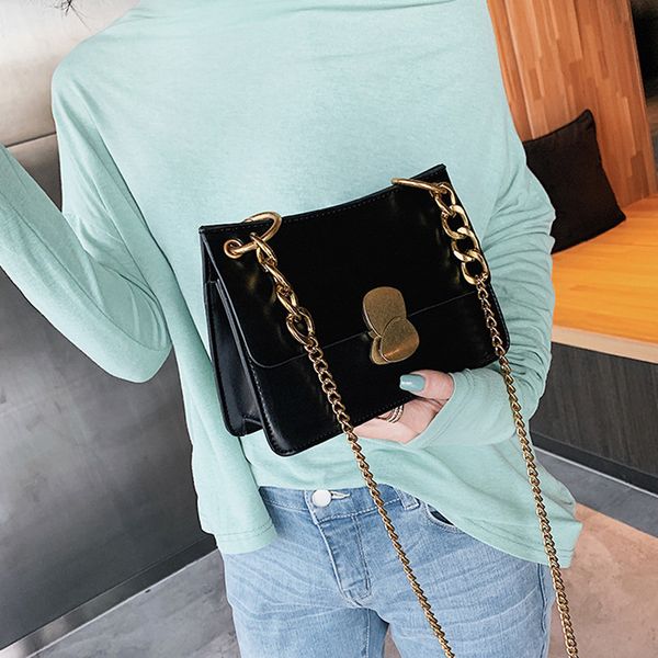 

fasgion lock design pu leather crossbody bags for women 2020 shoulder messenger bag ladies chain handbags white hand bag