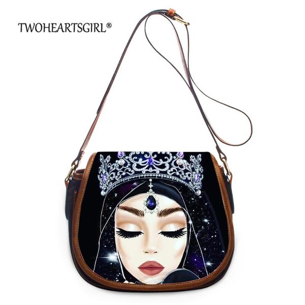 

twoheartsgirl new women mini shoulder bag crossbody bag muslim islamic girl eyes printed female messenger saddlebags