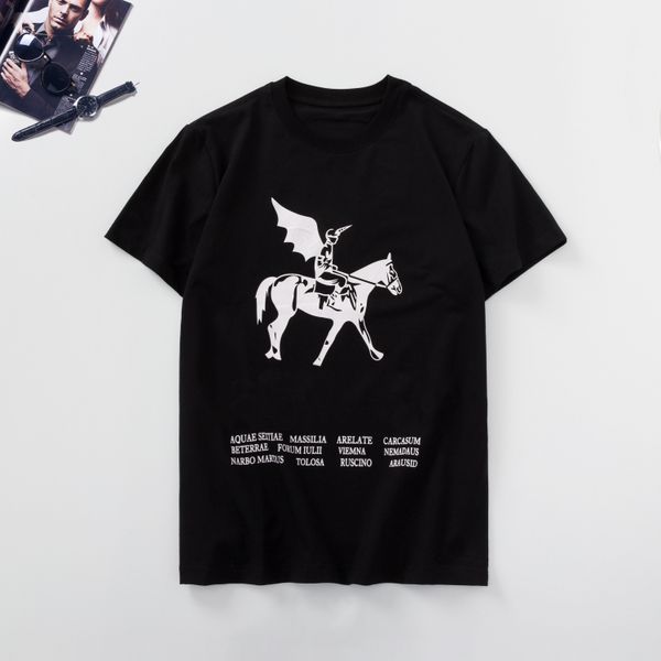 

summer new men and women flying and riding before fuyin color letter short-sleeved t-shirt color: black white red code number m-2xl #b305, White;black