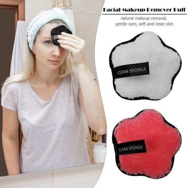 

star shape facial makeup remover puff cotton pads face cleansing towel pad reusable nail art cleaning wipe cotton double layer *