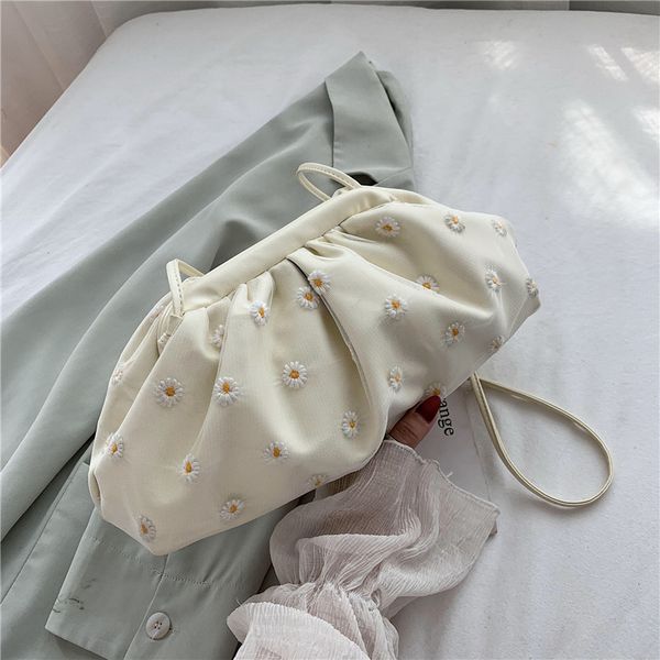 

2020 lady handbag маргаритки печати кожа pu crossbody сумка для женщин сплошной цвет плеча сумка облако сумки