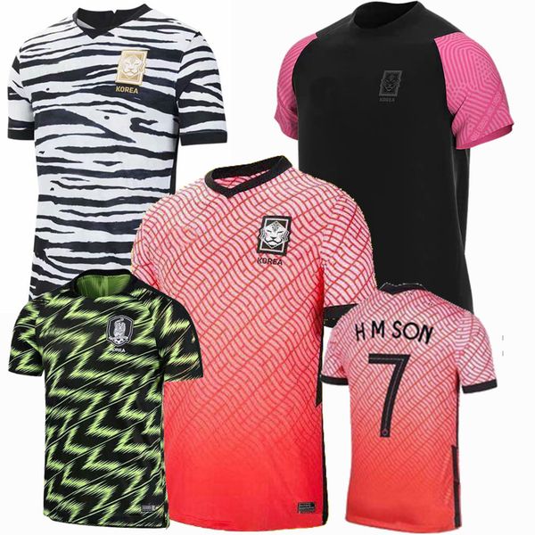 

20 21 korea maillots de foot soccer jersey national team h m son 2020 2021 training football men and kids shirt, Black;yellow
