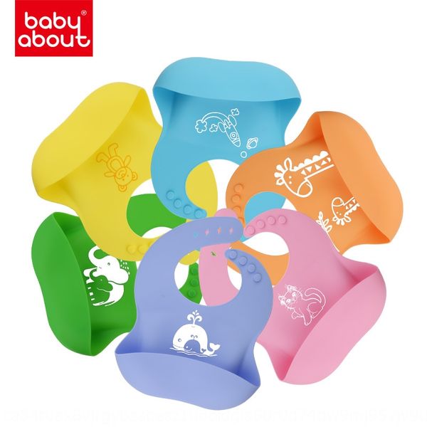 

oxlqi children's baby's pocket baby's meal waterproof silicone supplementary food three-dimensional cute silicone bib bib car