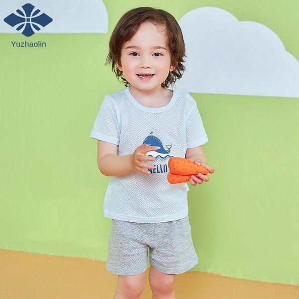 

3gmxw baby short sleeve suit casual wear children's wear shorts simple western style 2020 new children's clothing men's t-shi