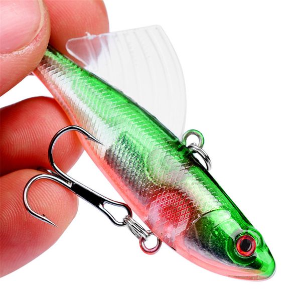 

1pcs 6.8cm/17.4g vib sinking vibration fishing lure vib bait with lead pesca swivel jig wing wobbler crankbait tackle isca