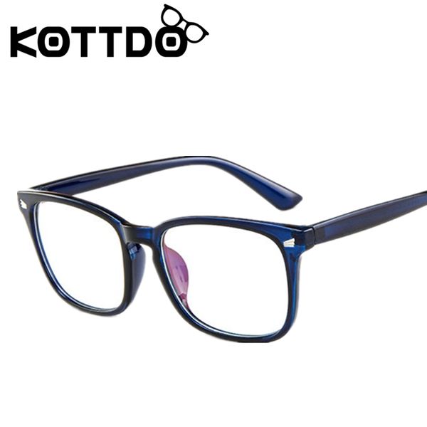 

kottdo new retro plastic square glasses men and women retro classic flat mirror luxury optical computer game glasses uv400, Black