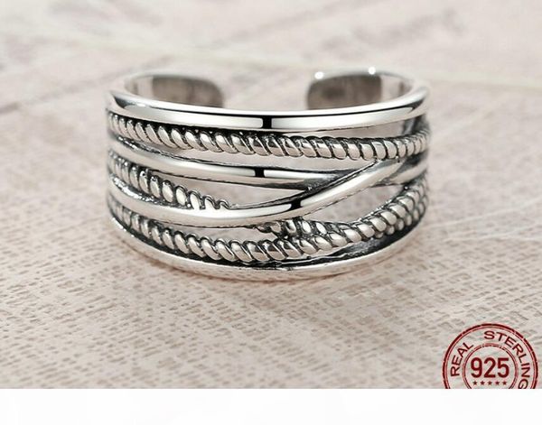 

k s925 multilayer open ring men simple personality engagement wedding rings lovers sterling silver ring party christmas gift 2020 fine